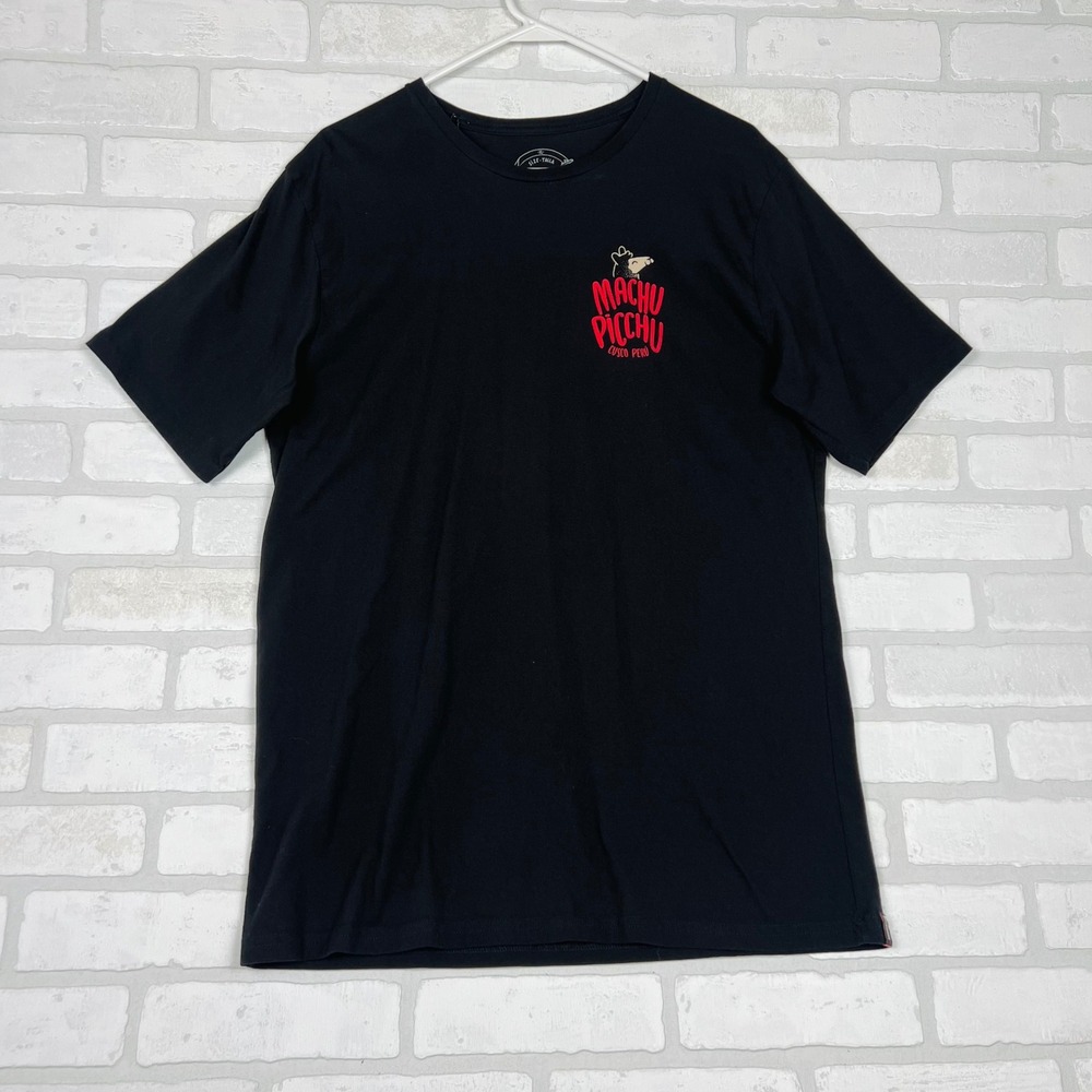 Hangertips Machu Picchu Cusco Peru Graphic T-Shirt Black Mens XL Llama Souvenir